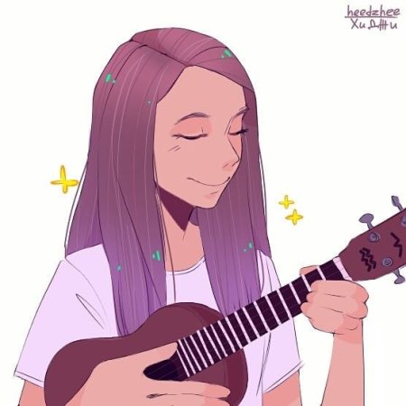 Арты девочка с укулеле