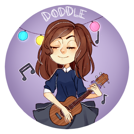 Девочка с укулеле арт