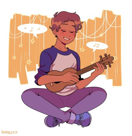 Человек с укулеле референс