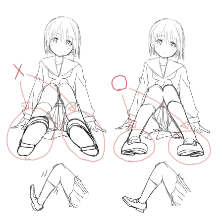 Аниме сидит референс