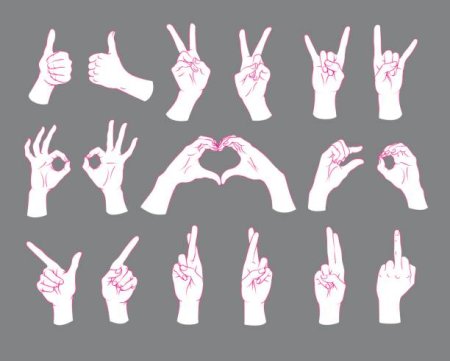 Разные знаки руками