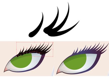 Рисование ресниц