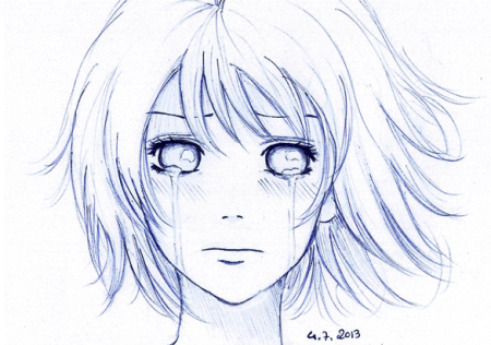 Рисунки для срисовки глаза аниме со слезами