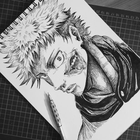 Итадори арт карандашом