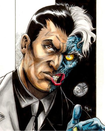 Эскизы на шее Двуликий