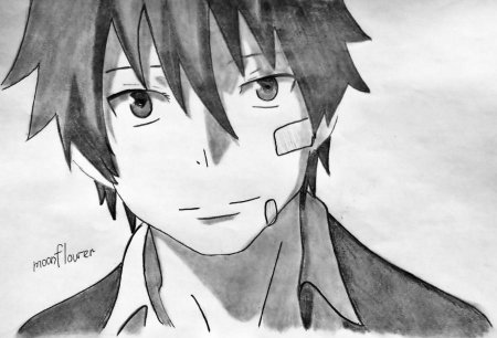 Рин Окумура карандашом