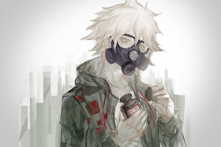 Nagito Komaeda Art в противогазе