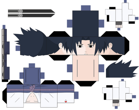 Наруто пейперкрафт Саске