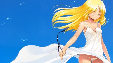 Желто белые обои аниме на рабочий