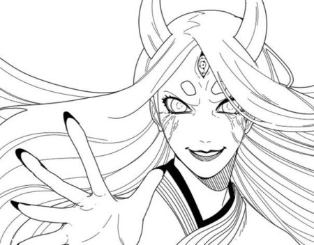 Кагуя Ооцуцуки чёрно белая