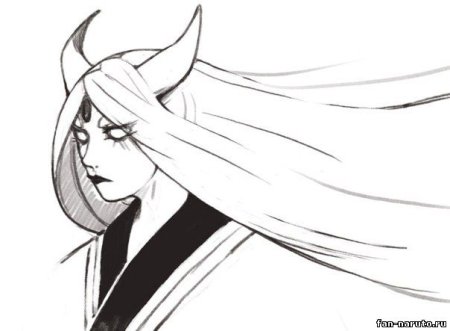 Кагуя Ооцуцуки чёрно белая