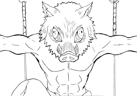 Раскраска клинок рассекающий демонов Аказа