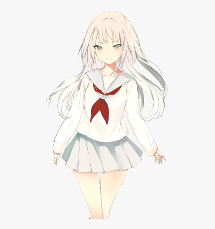 Аниме девушки с белыми волосами в школьной форме
