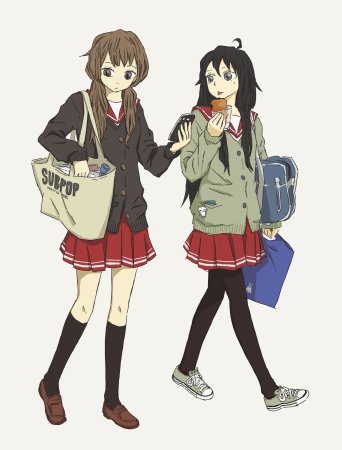 Аниме персонажи в школьной форме