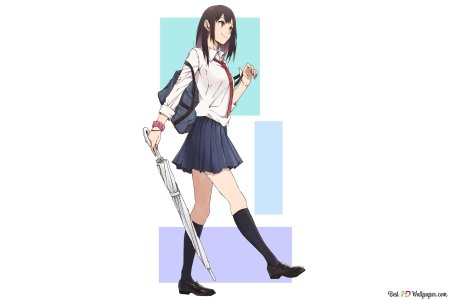 Аниме школьница в полный рост