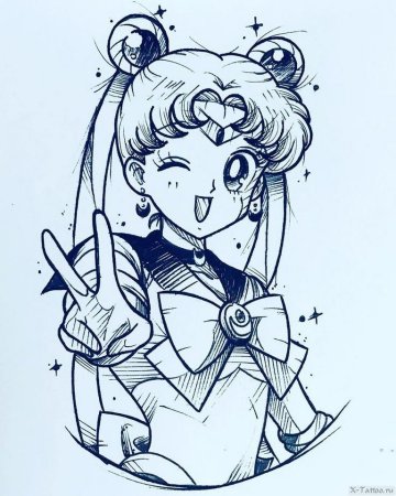 Эскизы тату аниме Сейлор Мун