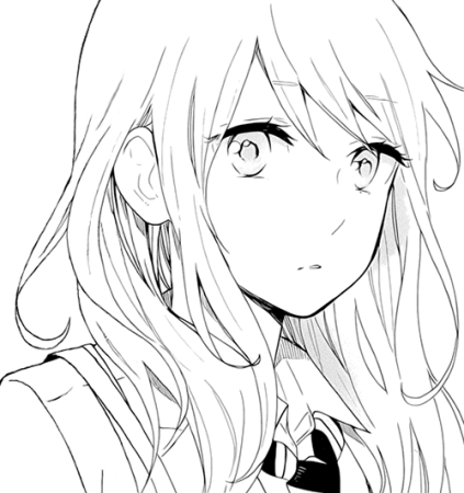 Аниме лицо девушки чёрно белое