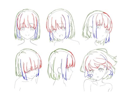 Аниме референс аниме волосы каре