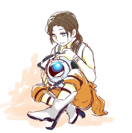 Портал 2 Уитли арт с Челл