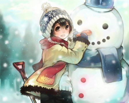 Девочка Снеговик арт