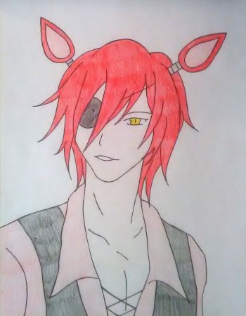 ФНАФ Фокси человек нарисова