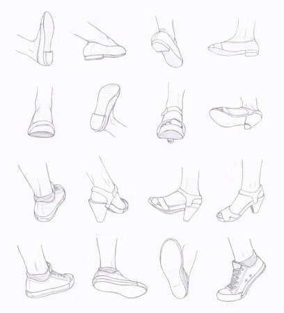 Рисование ног в обуви