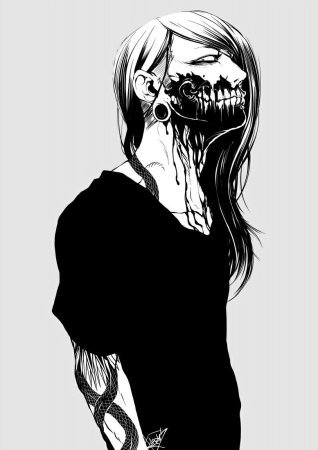 Аниме парень с изуродованным лицом