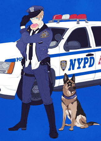 Полицейский рисунок аниме