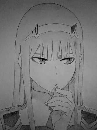 Zero two карандашом