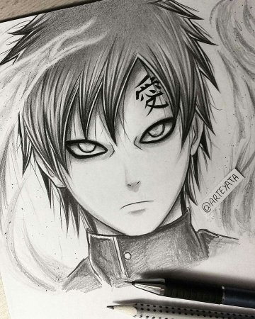 Аниме скетчи Наруто Гаара