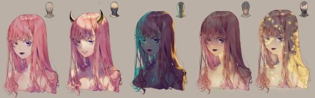 Волосы аниме покрас референс