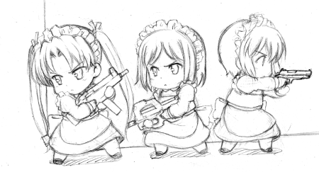 Чиби с пистолетом