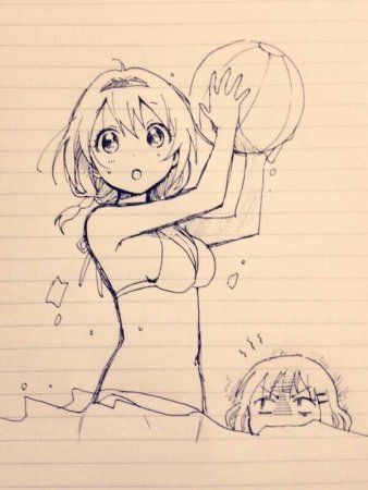Лёгкие скетчи аниме девушек