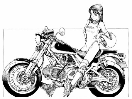 Рисунки мотоцикла аниме (54 фото)