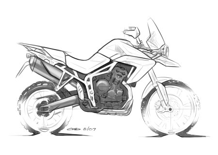Мотоцикл схематично рисунок