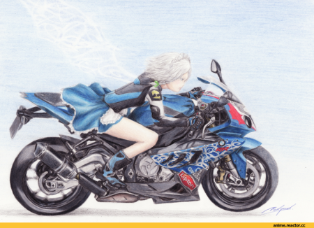 Аниме на мотоцикле BMW