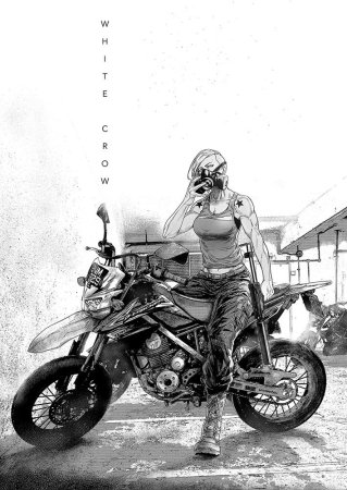 Мотоциклист в мотоцикле аниме