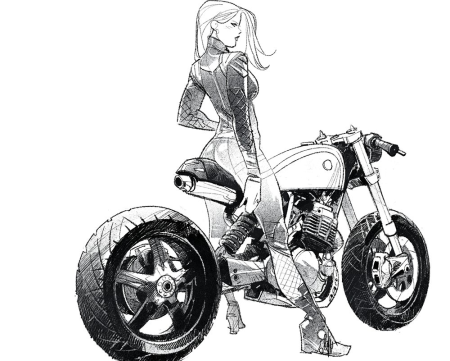 Мотоцикл арт карандашом