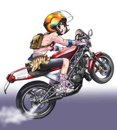 Мультяшка на мотоцикле
