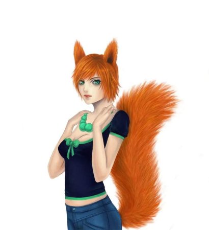 Аниме девочка белка