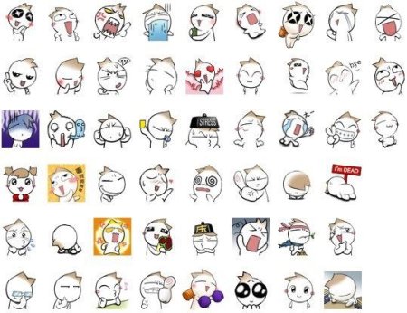 Смайлы в стиле аниме