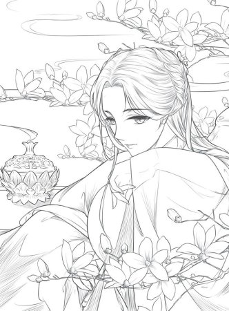 Раскраска антистресс аниме