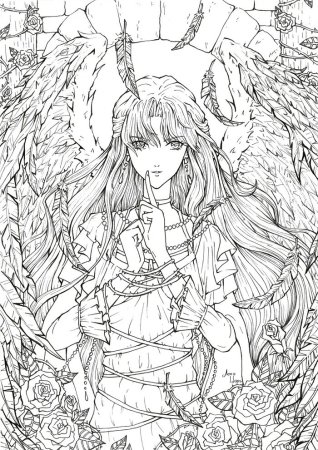 Раскраска для девочек антистресс аниме