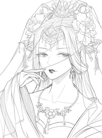 Раскраски антистресс девушки аниме