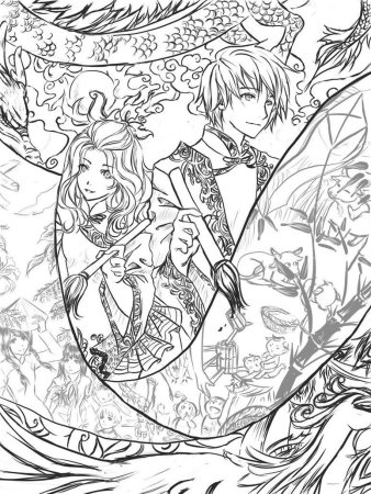Раскраски аниме сложные