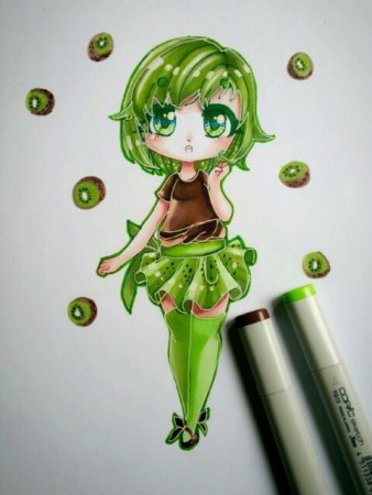 Девочка киви арт