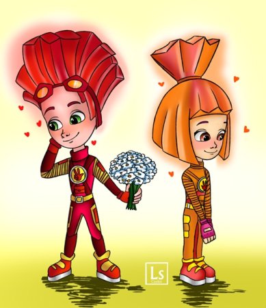 Фиксики Файер и Симка любовь