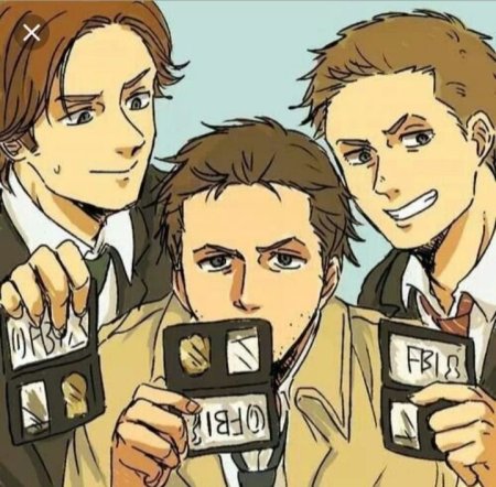 Кастиэль Дин и Сэм арт