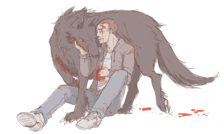 Стайлз и Дерек волк