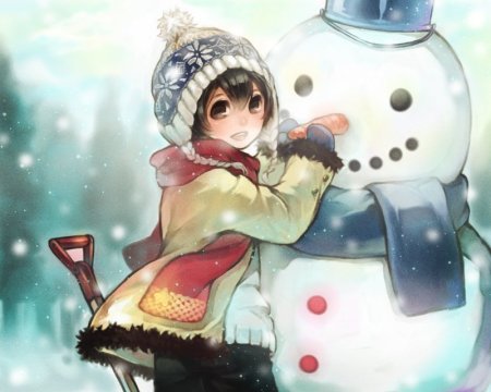 Девочка Снеговик арт